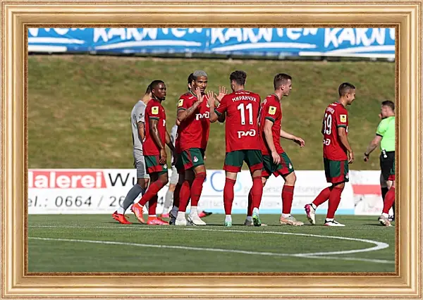 Картина в раме - Празднование гола. Локомотив Москва. Lokomotiv Moscow Картина в раме - Празднование гола. Локомотив Москва. Lokomotiv Moscow