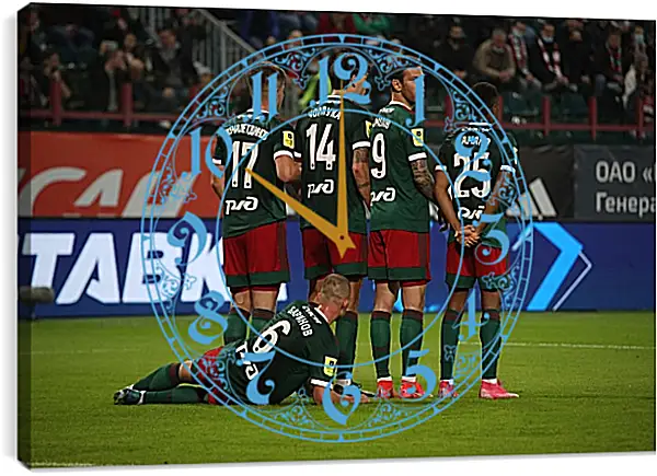 Часы картина - Стенка. ФК Локомотив Москва. FC Lokomotiv Moscow Часы картина - Стенка. ФК Локомотив Москва. FC Lokomotiv Moscow