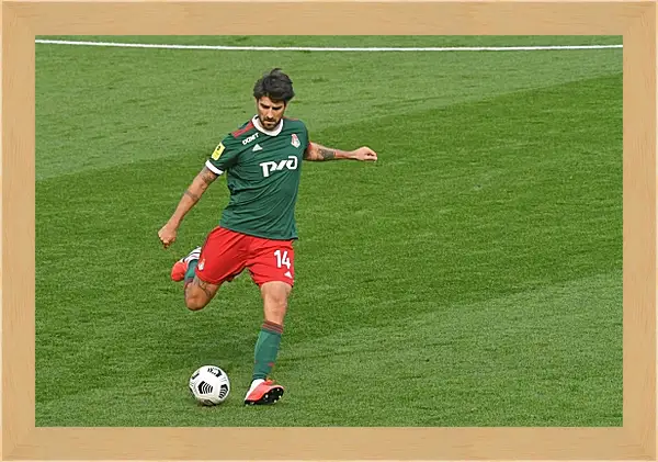 Картина в раме - Ведран Чорлука. ФК Локомотив Москва. FC Lokomotiv Moscow Картина в раме - Ведран Чорлука. ФК Локомотив Москва. FC Lokomotiv Moscow