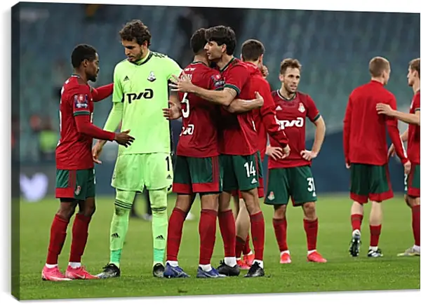 Постер на подрамнике - После матча. ФК Локомотив Москва. FC Lokomotiv Moscow Постер на подрамнике - После матча. ФК Локомотив Москва. FC Lokomotiv Moscow