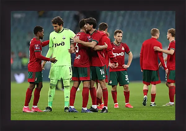 Картина в раме - После матча. ФК Локомотив Москва. FC Lokomotiv Moscow Картина в раме - После матча. ФК Локомотив Москва. FC Lokomotiv Moscow
