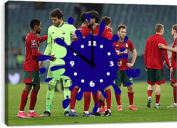 Часы картина - После матча. ФК Локомотив Москва. FC Lokomotiv Moscow Часы картина - После матча. ФК Локомотив Москва. FC Lokomotiv Moscow