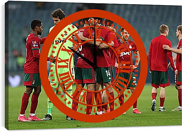 Часы картина - После матча. ФК Локомотив Москва. FC Lokomotiv Moscow Часы картина - После матча. ФК Локомотив Москва. FC Lokomotiv Moscow