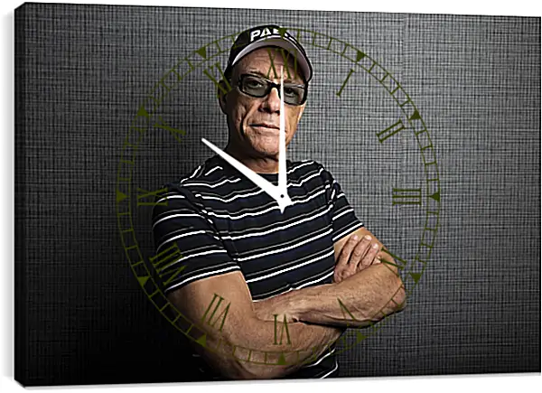 Часы картина - Жан-Клод Ван Дамм. Jean-Claude Van Damme Часы картина - Жан-Клод Ван Дамм. Jean-Claude Van Damme