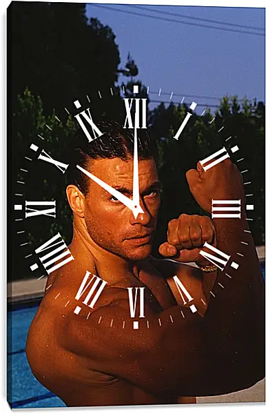 Часы картина - Жан-Клод Ван Дамм. Jean-Claude Van Damme Часы картина - Жан-Клод Ван Дамм. Jean-Claude Van Damme