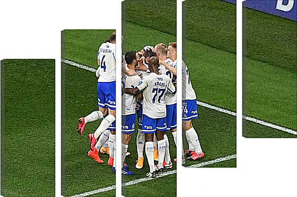 Модульная картина - Празднование гола. ФК Динамо Москва. FC Dynamo Moscow Модульная картина - Празднование гола. ФК Динамо Москва. FC Dynamo Moscow