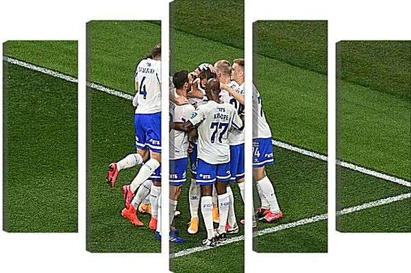 Модульная картина - Празднование гола. ФК Динамо Москва. FC Dynamo Moscow Модульная картина - Празднование гола. ФК Динамо Москва. FC Dynamo Moscow