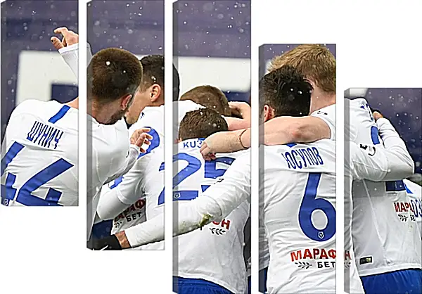 Модульная картина - Празднование гола. ФК Динамо Москва. FC Dynamo Moscow Модульная картина - Празднование гола. ФК Динамо Москва. FC Dynamo Moscow