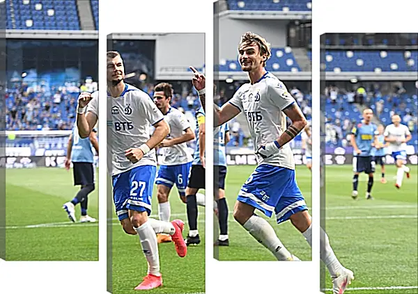 Модульная картина - Празднование гола. ФК Динамо Москва. FC Dynamo Moscow Модульная картина - Празднование гола. ФК Динамо Москва. FC Dynamo Moscow