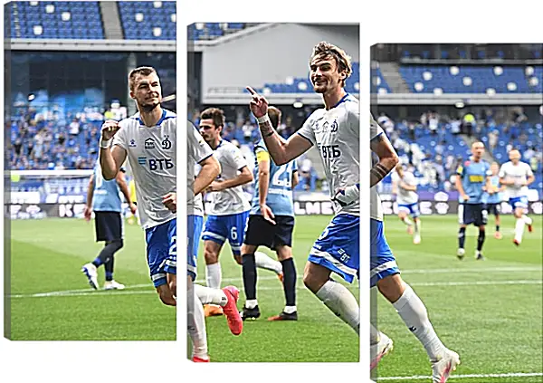 Модульная картина - Празднование гола. ФК Динамо Москва. FC Dynamo Moscow Модульная картина - Празднование гола. ФК Динамо Москва. FC Dynamo Moscow