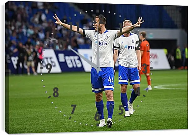 Часы картина - Празднование гола. ФК Динамо Москва. FC Dynamo Moscow Часы картина - Празднование гола. ФК Динамо Москва. FC Dynamo Moscow