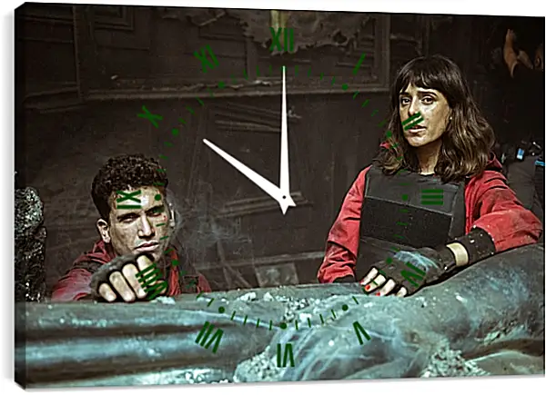 Часы картина - Бумажный дом. La casa de papel Часы картина - Бумажный дом. La casa de papel