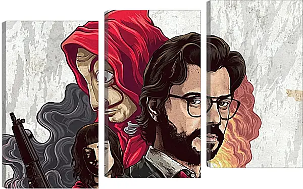 Модульная картина - Бумажный дом. La casa de papel Модульная картина - Бумажный дом. La casa de papel