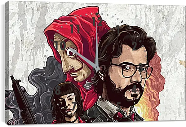 Часы картина - Бумажный дом. La casa de papel Часы картина - Бумажный дом. La casa de papel