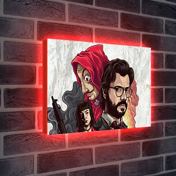 Лайтбокс световая панель - Бумажный дом. La casa de papel Лайтбокс световая панель - Бумажный дом. La casa de papel