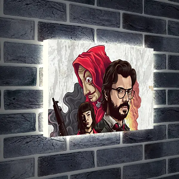 Лайтбокс световая панель - Бумажный дом. La casa de papel Лайтбокс световая панель - Бумажный дом. La casa de papel