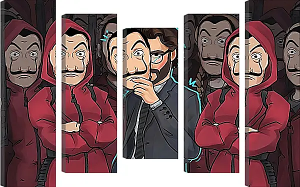 Модульная картина - Бумажный дом. La casa de papel Модульная картина - Бумажный дом. La casa de papel