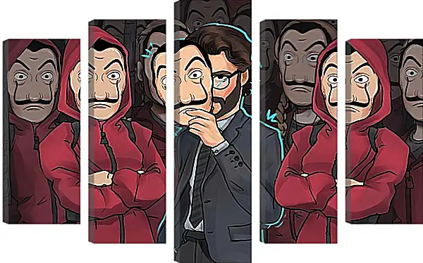 Модульная картина - Бумажный дом. La casa de papel Модульная картина - Бумажный дом. La casa de papel