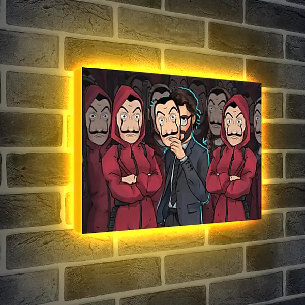 Лайтбокс световая панель - Бумажный дом. La casa de papel Лайтбокс световая панель - Бумажный дом. La casa de papel