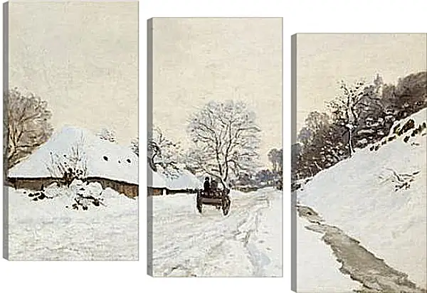 Модульная картина - A Cart on the Snowy Road at Honfleu Модульная картина - A Cart on the Snowy Road at Honfleu