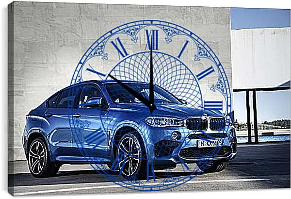 Часы картина - Синяя BMW Часы картина - Синяя BMW
