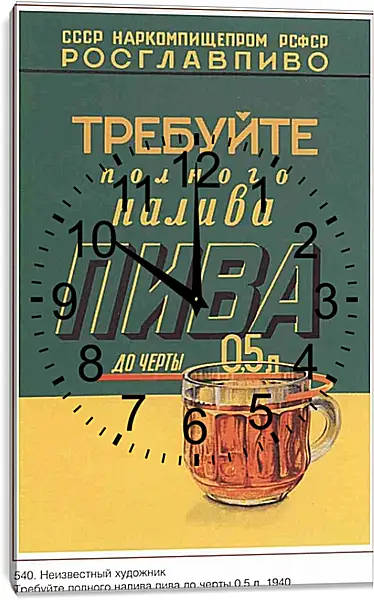 Часы картина - Торговля и продукты СССР Часы картина - Торговля и продукты СССР