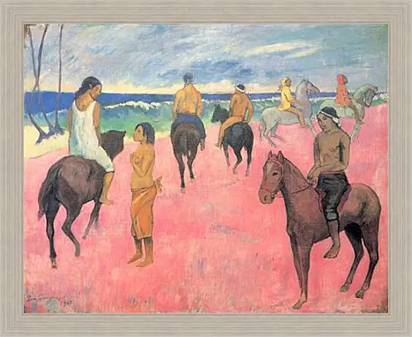 Картина в раме - Reiter am Strand. Поль Гоген Картина в раме - Reiter am Strand. Поль Гоген