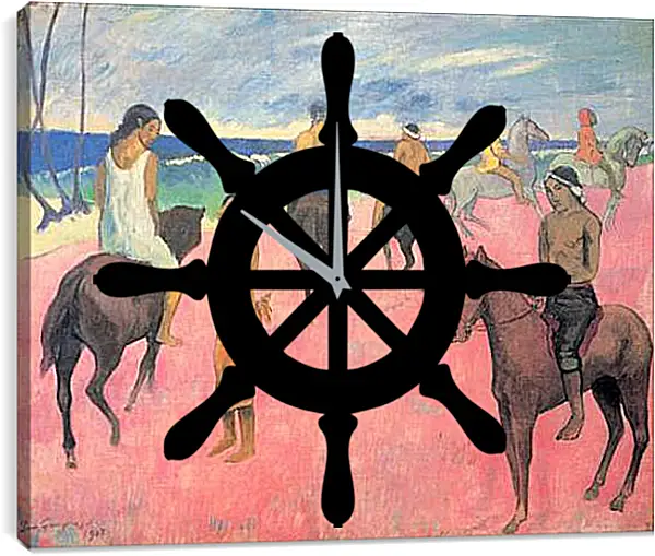 Часы картина - Reiter am Strand. Поль Гоген Часы картина - Reiter am Strand. Поль Гоген
