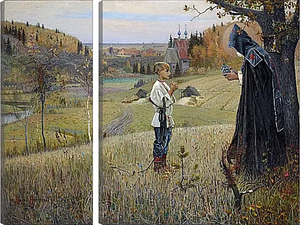 Модульная картина - Видение отроку Варфоломею. Нестеров Михаил Модульная картина - Видение отроку Варфоломею. Нестеров Михаил
