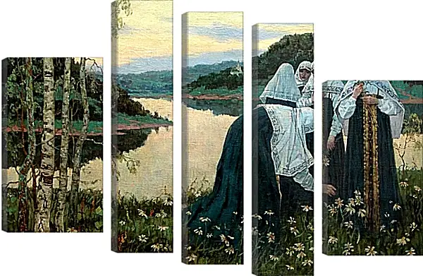 Модульная картина - Девушки на берегу. Нестеров Михаил Модульная картина - Девушки на берегу. Нестеров Михаил