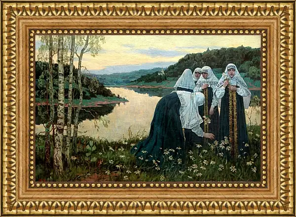 Картина в раме - Девушки на берегу. Нестеров Михаил Картина в раме - Девушки на берегу. Нестеров Михаил