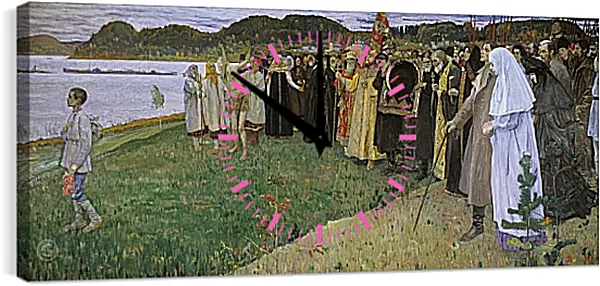 Часы картина - На Руси. Нестеров Михаил Часы картина - На Руси. Нестеров Михаил