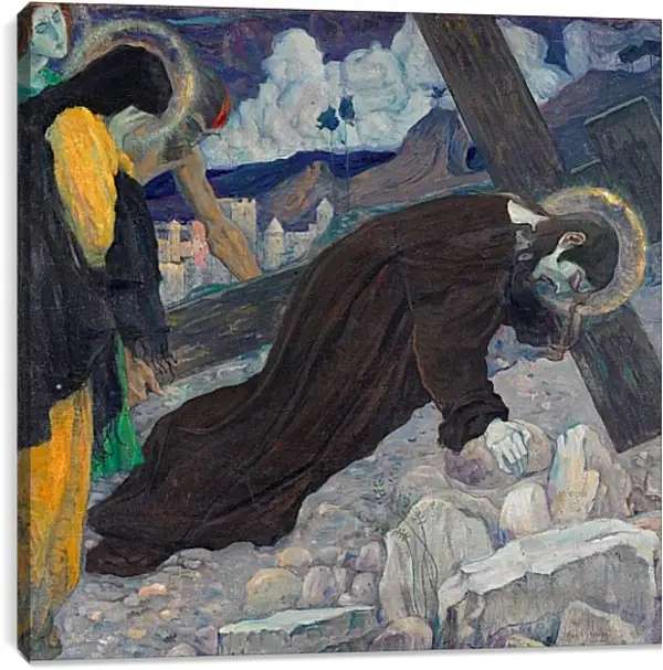 Постер на подрамнике - Несение Креста. Нестеров Михаил Постер на подрамнике - Несение Креста. Нестеров Михаил