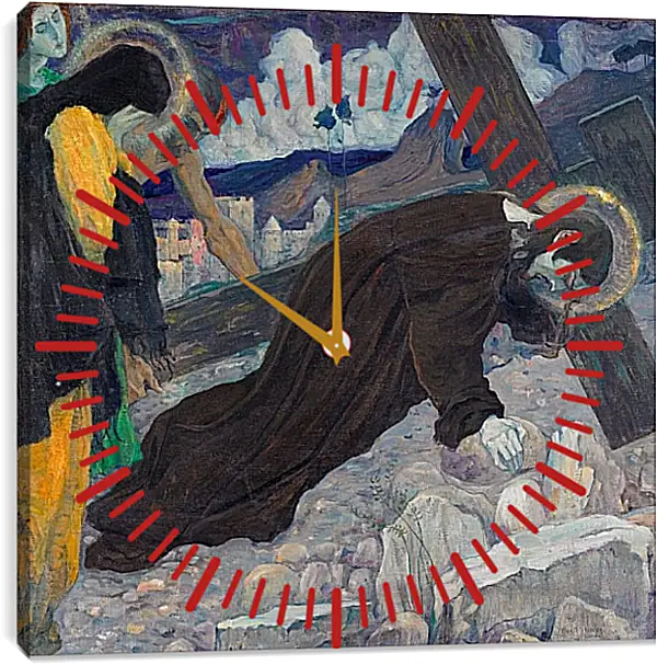 Часы картина - Несение Креста. Нестеров Михаил Часы картина - Несение Креста. Нестеров Михаил