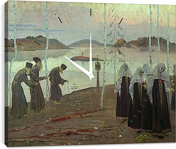 Часы картина - Отцы пустынники и жены непорочны. Нестеров Михаил Часы картина - Отцы пустынники и жены непорочны. Нестеров Михаил
