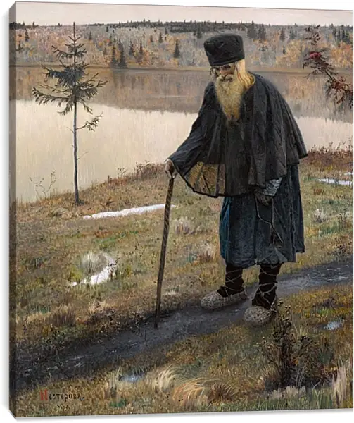 Постер на подрамнике - Пустынник. Нестеров Михаил Постер на подрамнике - Пустынник. Нестеров Михаил