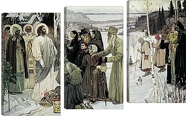 Модульная картина - Святая Русь. Нестеров Михаил Модульная картина - Святая Русь. Нестеров Михаил