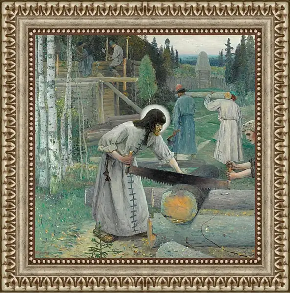 Картина в раме - Труды преподобного Сергия. средняя часть (триптих) Нестеров Михаил Картина в раме - Труды преподобного Сергия. средняя часть (триптих) Нестеров Михаил