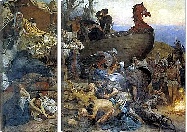 Модульная картина - Похороны знатного руса. Семирадский Генрих Модульная картина - Похороны знатного руса. Семирадский Генрих