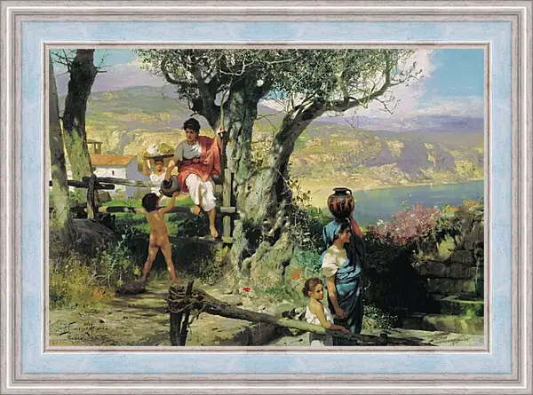 Картина в раме - Рим. Деревня. Семирадский Генрих Картина в раме - Рим. Деревня. Семирадский Генрих
