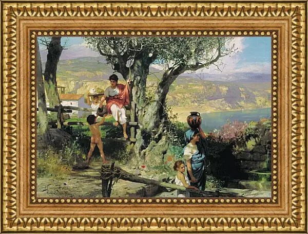 Картина в раме - Рим. Деревня. Семирадский Генрих Картина в раме - Рим. Деревня. Семирадский Генрих