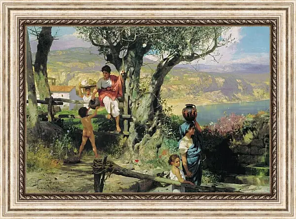Картина в раме - Рим. Деревня. Семирадский Генрих Картина в раме - Рим. Деревня. Семирадский Генрих