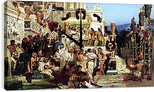 Часы картина - Светочи христианства. Семирадский Генрих Часы картина - Светочи христианства. Семирадский Генрих
