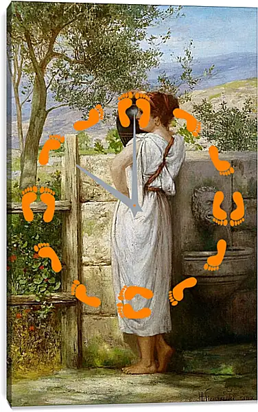 Часы картина - У колодца. Семирадский Генрих Часы картина - У колодца. Семирадский Генрих