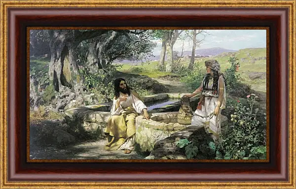 Картина в раме - Христос и самарянка. Семирадский Генрих Картина в раме - Христос и самарянка. Семирадский Генрих
