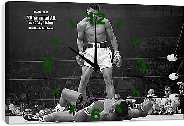 Часы картина - Мохаммед Али (Muhammad Ali) Часы картина - Мохаммед Али (Muhammad Ali)