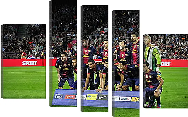 Модульная картина - Фото перед матчем ФК Барселона. FC Barcelona Модульная картина - Фото перед матчем ФК Барселона. FC Barcelona