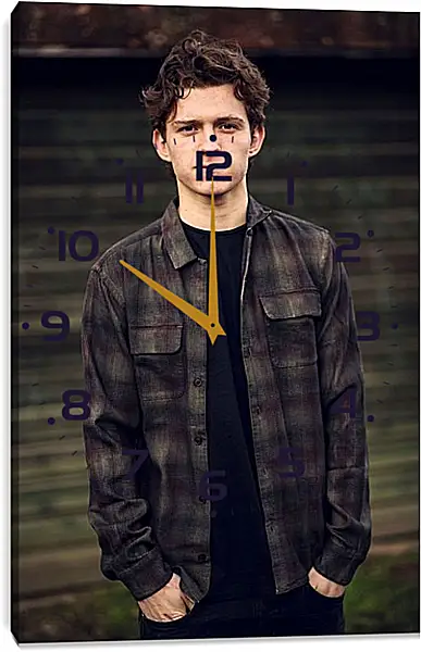 Часы картина - Том Холланд. Tom Holland Часы картина - Том Холланд. Tom Holland