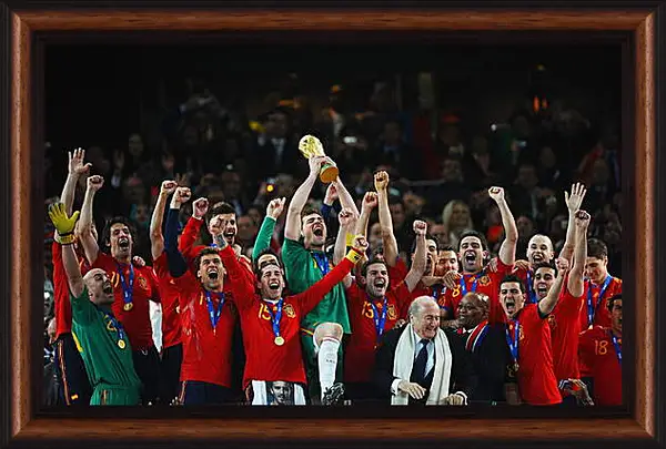 Картина в раме - Сборная Испании чемпионы мира по футболу Картина в раме - Сборная Испании чемпионы мира по футболу