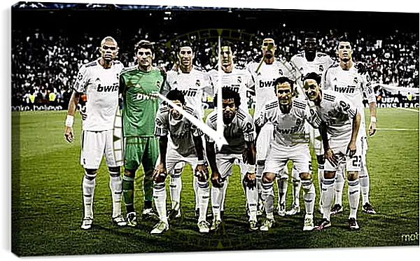 Часы картина - Фото перед матчем ФК Реал Мадрид. FC Real Madrid Часы картина - Фото перед матчем ФК Реал Мадрид. FC Real Madrid